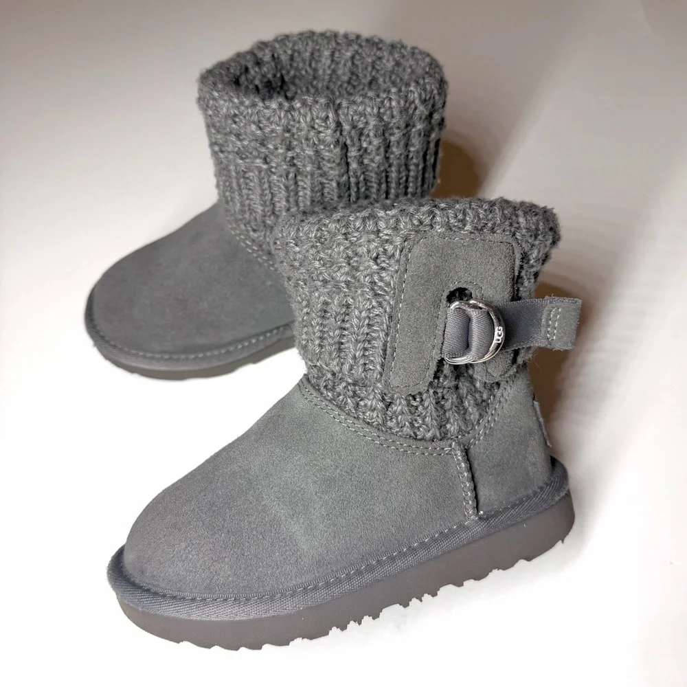 UGG Australia Kids Classic Solene Mini  Boots  Gray Size- 9